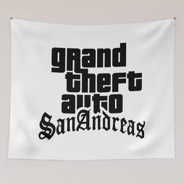 Item preview, GTA Grand Theft Auto Logo San Andreas SA Black designed and sold by BubblePopRed.
