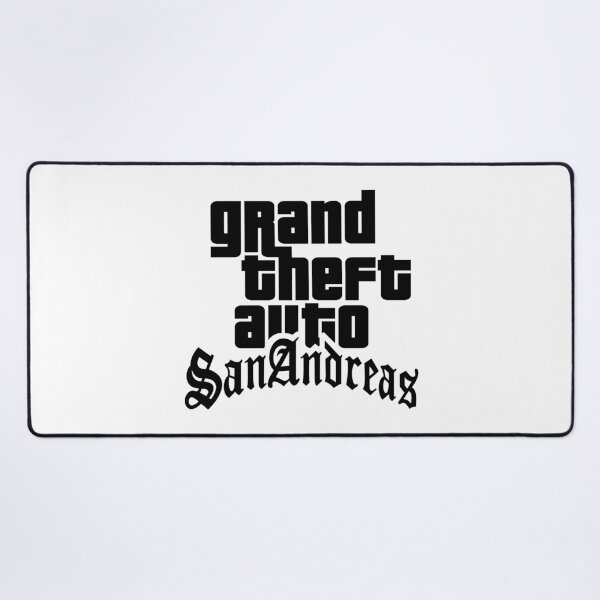 Artikelvorschau, GTA Grand Theft Auto Logo San Andreas SA Schwarz entworfen und verkauft von BubblePopRed.