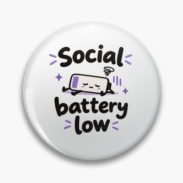 Item preview, Social Battery Low Cute Tired Battery designed and sold by JiG-7.
