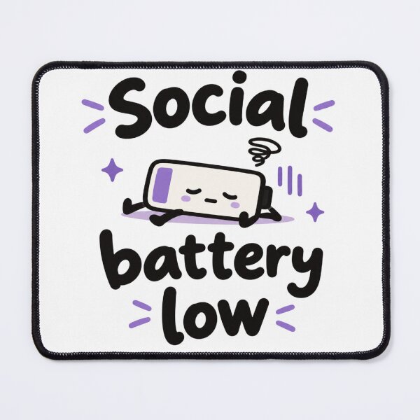 Item preview, Social Battery Low Cute Tired Battery designed and sold by JiG-7.