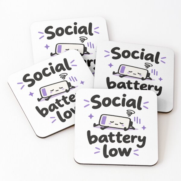 Item preview, Social Battery Low Cute Tired Battery designed and sold by JiG-7.