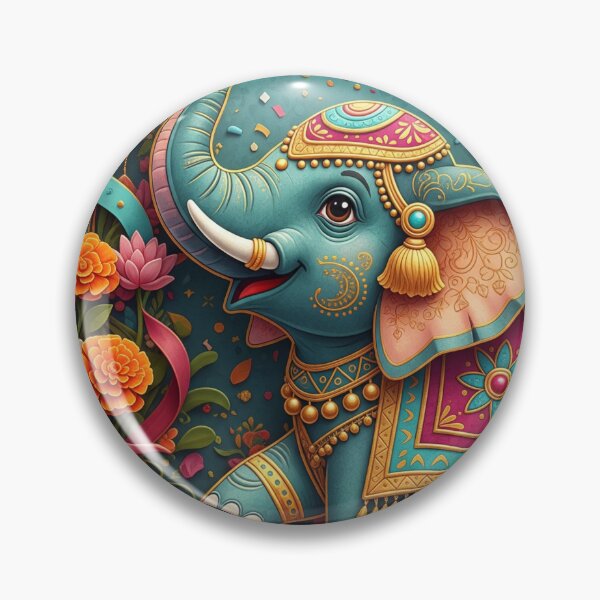 Item preview, Blue Indian Elephant designed and sold by  RIVER FLORA .