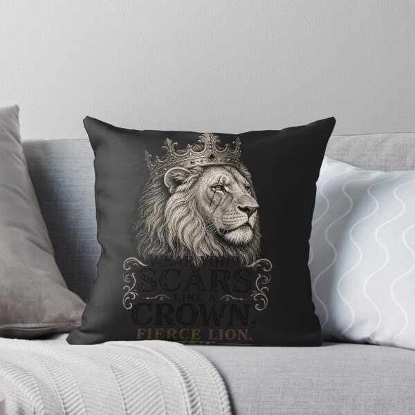 Item preview, Wear Your Scars Like A Crown Fierce Lion Motivational Quote Design designed and sold by Bennie Singh.