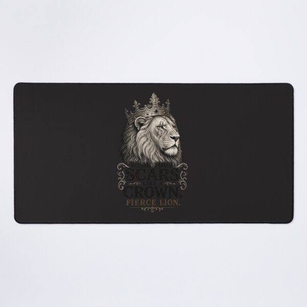 Item preview, Wear Your Scars Like A Crown Fierce Lion Motivational Quote Design designed and sold by Bennie Singh.