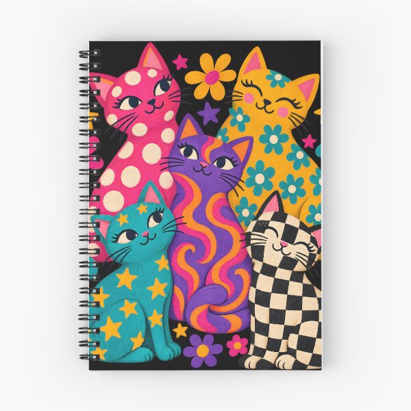 Item preview, Whimsical Colorful Cat Family Patterned Illustration designed and sold by AmiGraph.