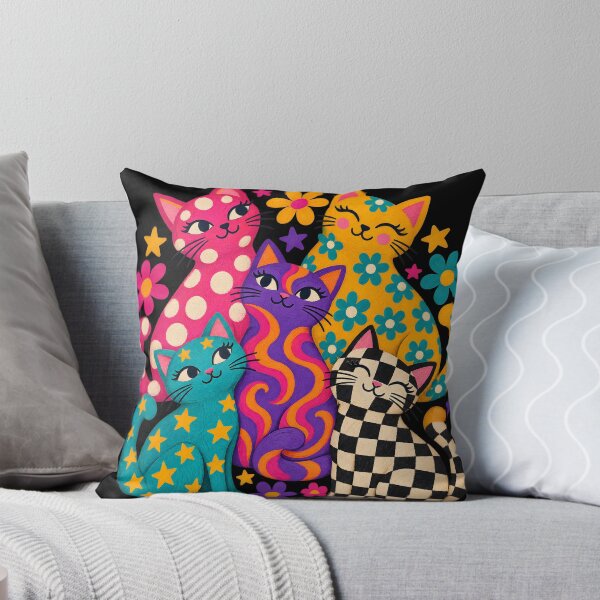 Item preview, Whimsical Colorful Cat Family Patterned Illustration designed and sold by AmiGraph.