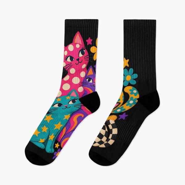 Item preview, Whimsical Colorful Cat Family Patterned Illustration designed and sold by AmiGraph.