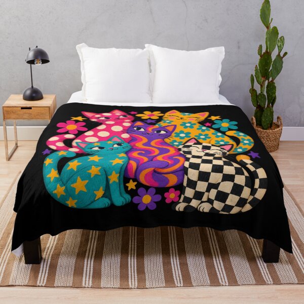 Item preview, Whimsical Colorful Cat Family Patterned Illustration designed and sold by AmiGraph.