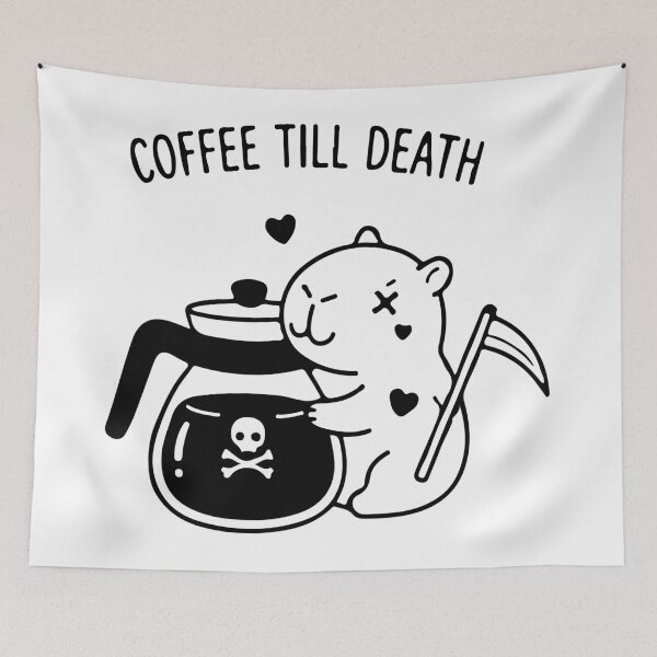 Item preview, Coffee Till Death - Cute Grim Reaper Capybara  designed and sold by Brexmore3.