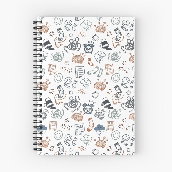 Artikelvorschau, ADHD Brain Fog Mental Chaos Dark Doodle Seamless Pattern entworfen und verkauft von mood-draftsman.