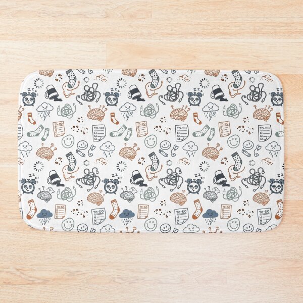 Item preview, ADHD Brain Fog Mental Chaos Dark Doodle Seamless Pattern designed and sold by mood-draftsman.