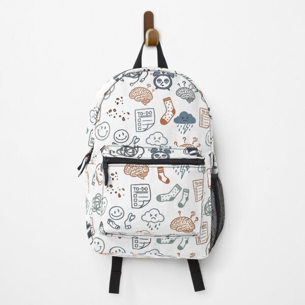 Item preview, ADHD Brain Fog Mental Chaos Dark Doodle Seamless Pattern designed and sold by mood-draftsman.