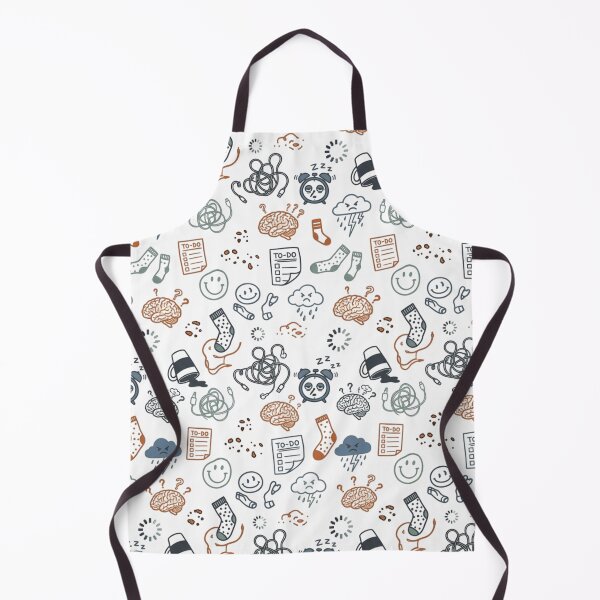 Item preview, ADHD Brain Fog Mental Chaos Dark Doodle Seamless Pattern designed and sold by mood-draftsman.