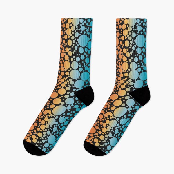 Item preview, colored circular print and black background designed and sold by Sock Garden.