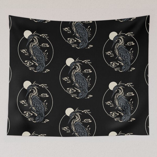 Item preview, Minimalist Oriental Grey Heron designed and sold by MySimpleFlow.