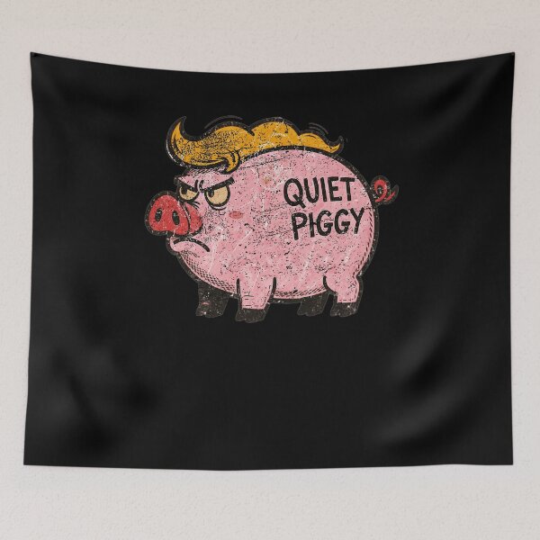 Item preview, Quiet Piggy Funny Satire Cartoon Political Humor Design designed and sold by JapanAnimeSH1.
