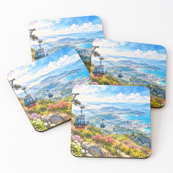 Item preview, Cable Car Coastal Mountain Landscape Painting designed and sold by Mhop2.