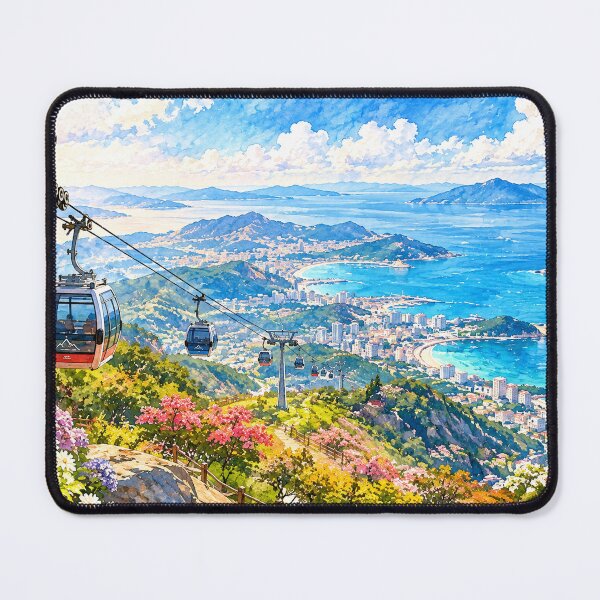 Item preview, Cable Car Coastal Mountain Landscape Painting designed and sold by Mhop2.