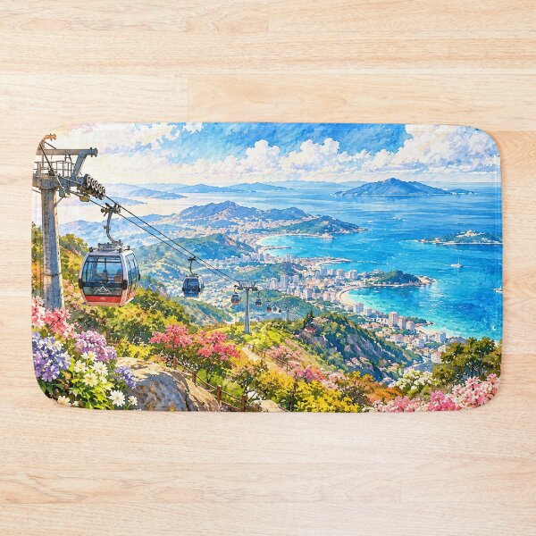 Item preview, Cable Car Coastal Mountain Landscape Painting designed and sold by Mhop2.