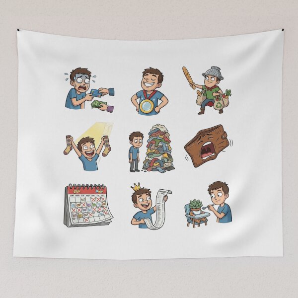 Item preview, Funny Adulting Achievements Daily Struggles Sticker Sheet designed and sold by mood-draftsman.