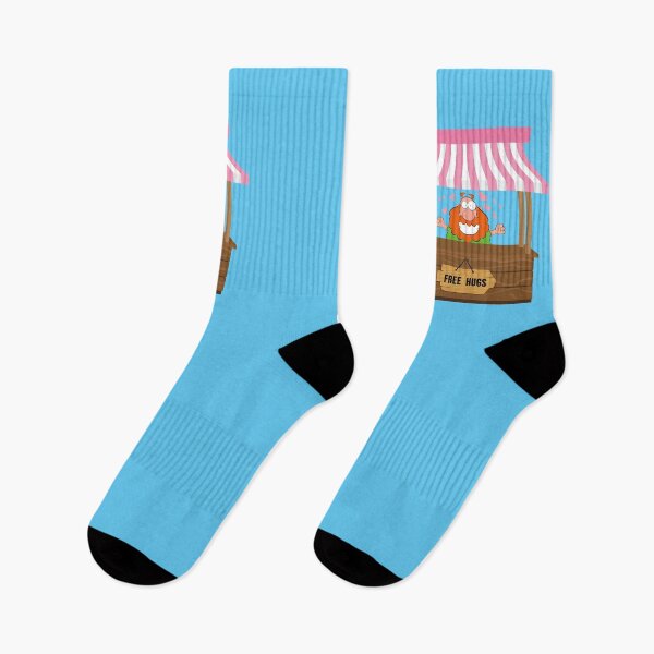 Item preview, Fun design free hugs, with a bearded gentleman offering hugs designed and sold by Sock Garden.