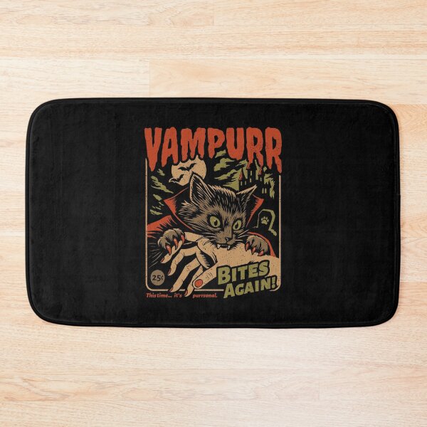Item preview, Vampurr Bites Again Funny Cat Halloween Retro Horror designed and sold by thefirstbroo.
