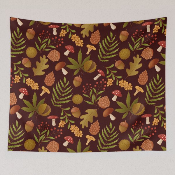 Item preview, Woodland Autumn Forest Botanical Pattern Design designed and sold by DiNata.