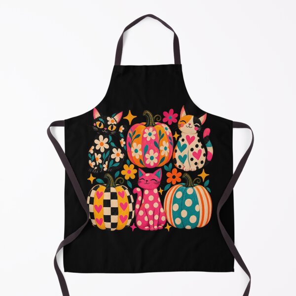 Item preview, Colorful Cats and Patterned Pumpkins Autumn Illustration designed and sold by AmiGraph.