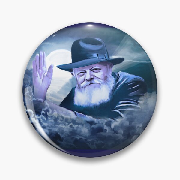 Item preview, LIGHT IN THE DARK - Painting of Lubavitcher Rebbe smiling - Chabad Art designed and sold by Greenwald Gallery.