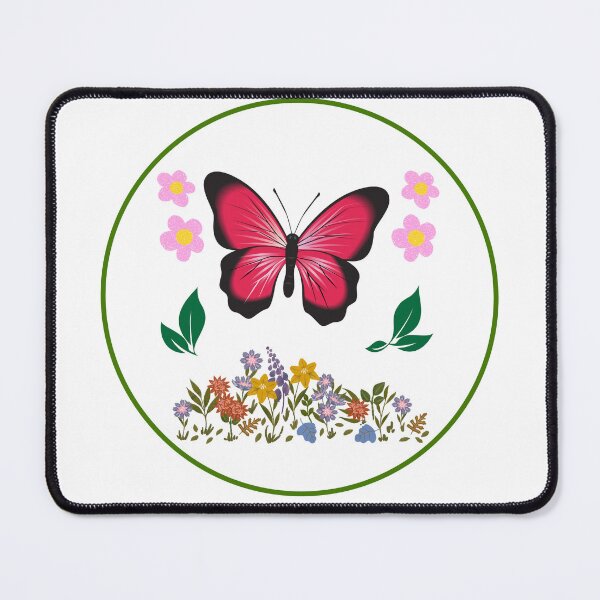 Item preview, Pink Butterfly Floral Botanical Circle designed and sold by Marathidesigns.
