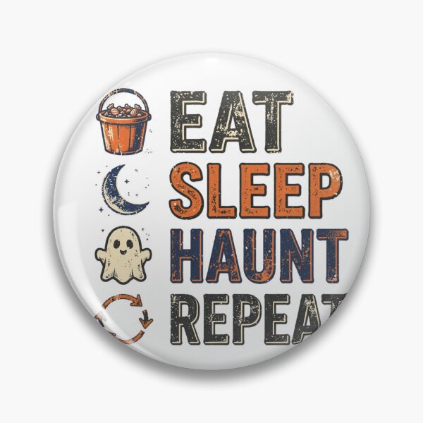 Item preview, Eat Sleep Haunt Repeat Funny Ghost Halloween Tee designed and sold by Worn and Witty.