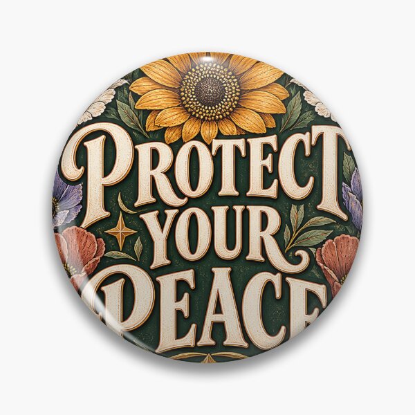 Item preview, Protect Your Peace Floral Botanical Vintage Quote designed and sold by Pixel & Ponder.