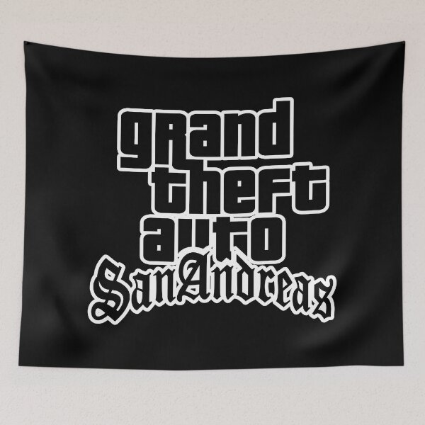 Item preview, GTA Grand Theft Auto Logo San Andreas SA Black designed and sold by BubblePopRed.