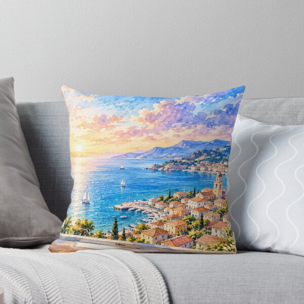 Item preview, Mediterranean Coastal View From Open Window Painting designed and sold by Mhop2.