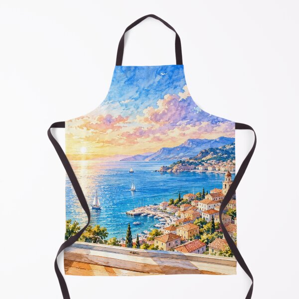 Item preview, Mediterranean Coastal View From Open Window Painting designed and sold by Mhop2.