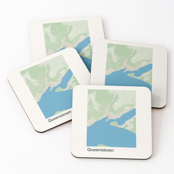 Artikelvorschau, Minimalistische Kartenkunst von Queenstown entworfen und verkauft von MapsNerd.