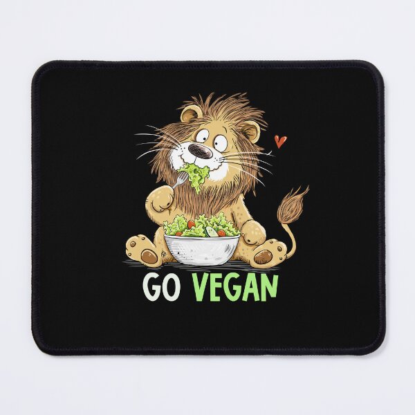 Artikelvorschau, Go Vegan Löwe mit Salat I Lustiger Veganer Cartoon entworfen und verkauft von modartis.
