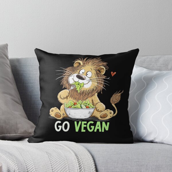 Item preview, Go Vegan Lion with Salad I Funny Vegan Cartoon designed and sold by modartis.