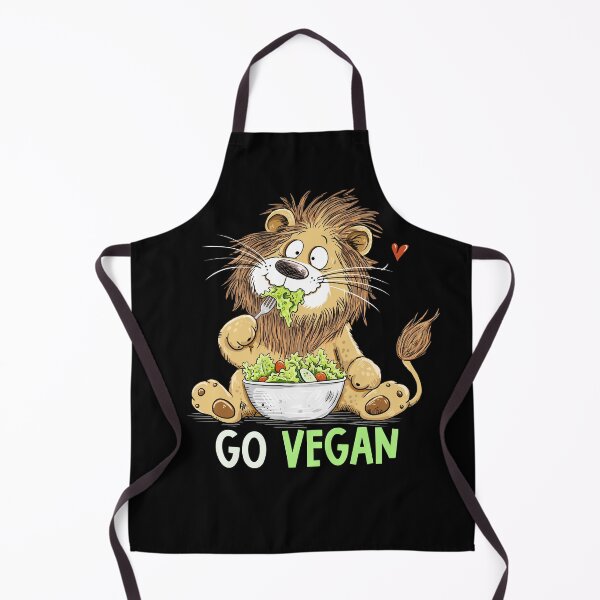 Item preview, Go Vegan Lion with Salad I Funny Vegan Cartoon designed and sold by modartis.