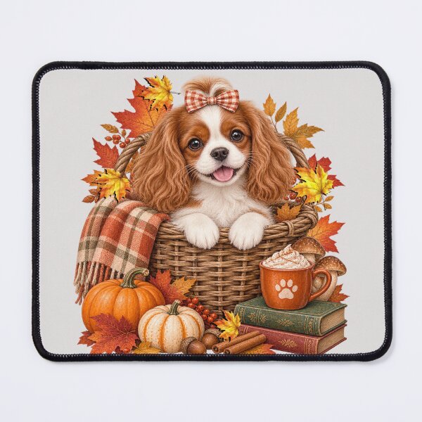 Item preview, Cavalier King Charles Spaniel Fall Autumn Pumpkin Dog designed and sold by Cute & Sassy Custom Gifting Boutiques.