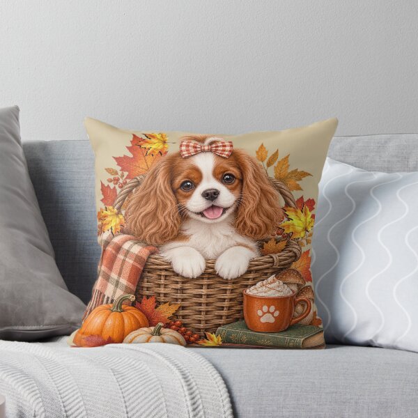 Item preview, Cavalier King Charles Spaniel Fall Autumn Pumpkin Dog designed and sold by Cute & Sassy Custom Gifting Boutiques.