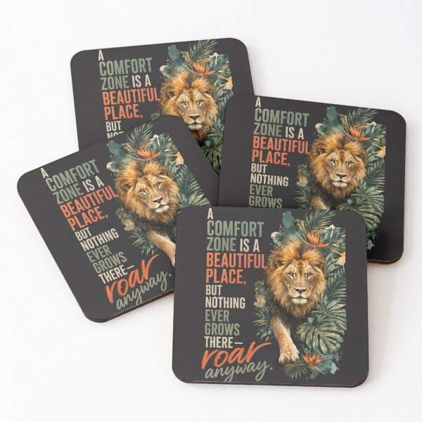 Item preview, A Comfort Zone Is A Beautiful Place But Nothing Ever Grows There Lion Quote Design designed and sold by Bennie Singh.