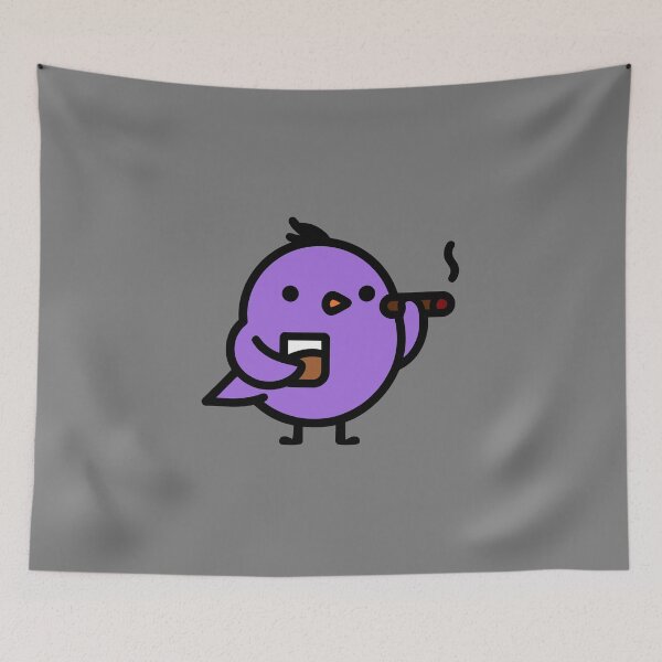 Item preview, Whiskey Cigar Bird Funny Character Print designed and sold by Heaton-B-Design.