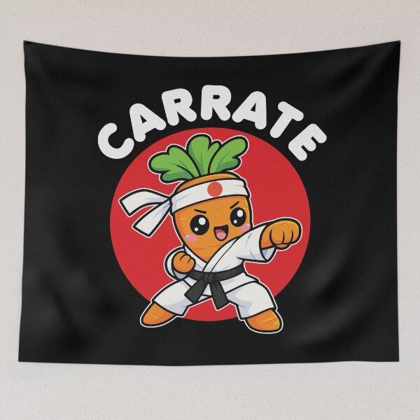 Item preview, Funny Carrot Karate Cartoon – Martial Arts Pun Carrate designed and sold by MO DESIGNS.