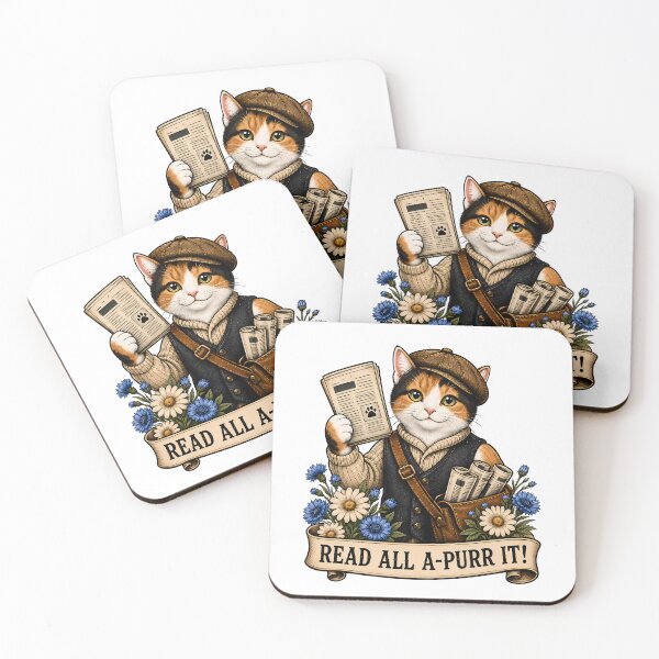 Item preview, Read All APurr It Newsboy Cat Art designed and sold by Old's Cool Cat Studio.