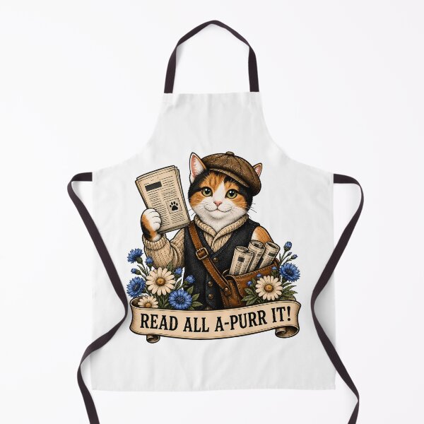 Item preview, Read All APurr It Newsboy Cat Art designed and sold by Old's Cool Cat Studio.