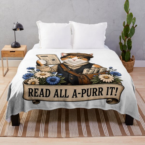 Item preview, Read All APurr It Newsboy Cat Art designed and sold by Old's Cool Cat Studio.