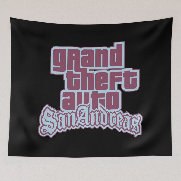 Item preview, GTA Grand Theft Auto Logo San Andreas SA Pastel Blue and Red designed and sold by BubblePopRed.
