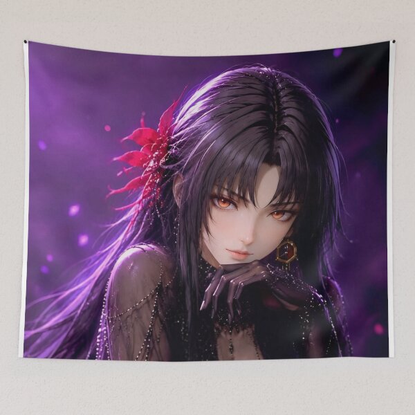 Item preview, Dark Anime Girl – Gothic Fantasy Woman Purple Aesthetic Japanese Anime Art designed and sold by Dyan4.