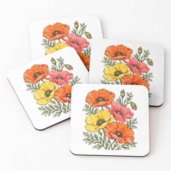 Item preview, Vintage Poppy Bouquet Botanical Floral Garden designed and sold by Moizento.